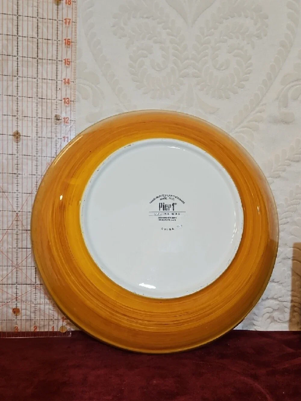 Pier 1 White & Brown Cucina Earthenware Plate Backstamp